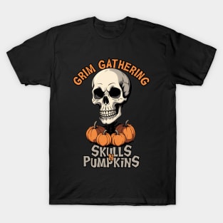 Halloween skulls and pumpkins T-Shirt